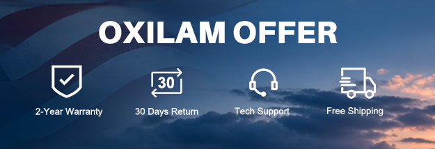 OXILAM Customer service and warranty information — 30-day returns available